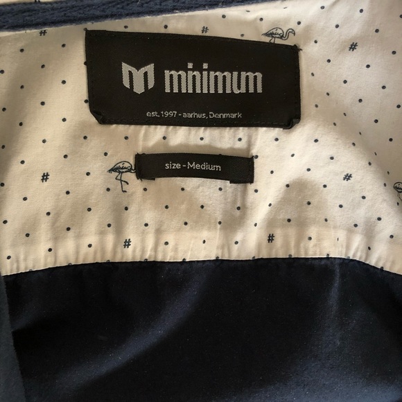 Navy blue patterned dress shirt by Minimum - Picture 2 of 3